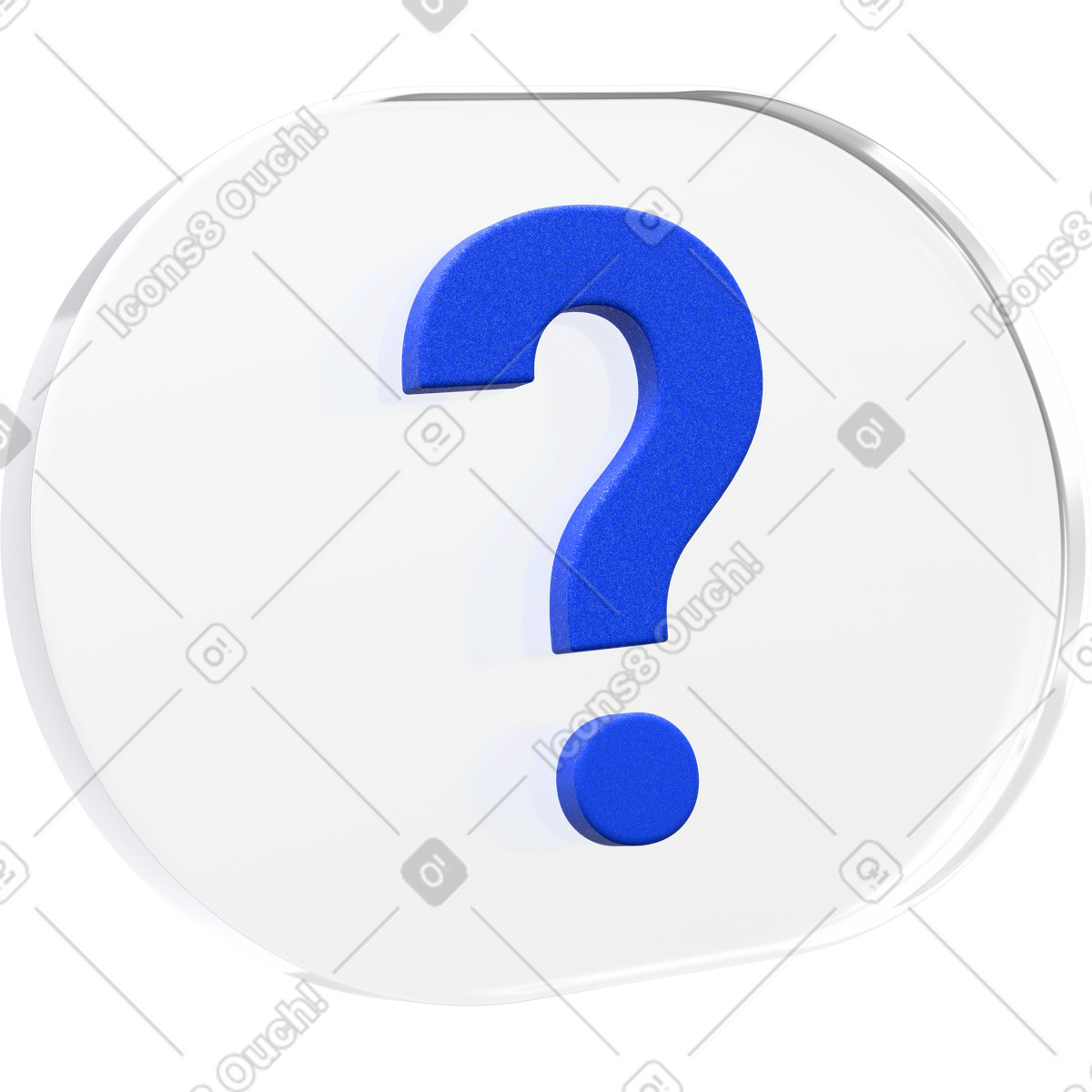 Illustration Badge 3d transparent avec point d'interrogation, icône arrondie, symbole du service client dans le style Enterprise à télécharger aux formats PNG, SVG