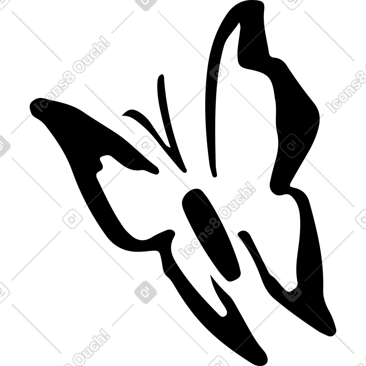Großer schmetterling-Illustration im Line-Stil als Download in PNG, SVG
