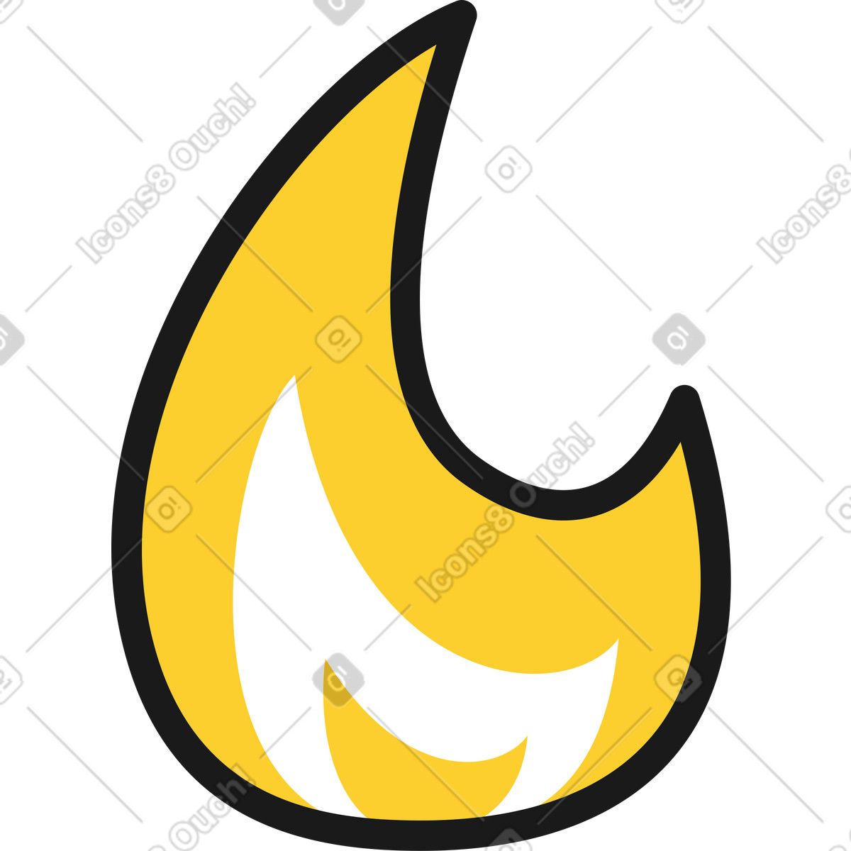 Flamme-Illustration im Taxi-Stil als Download in PNG, SVG