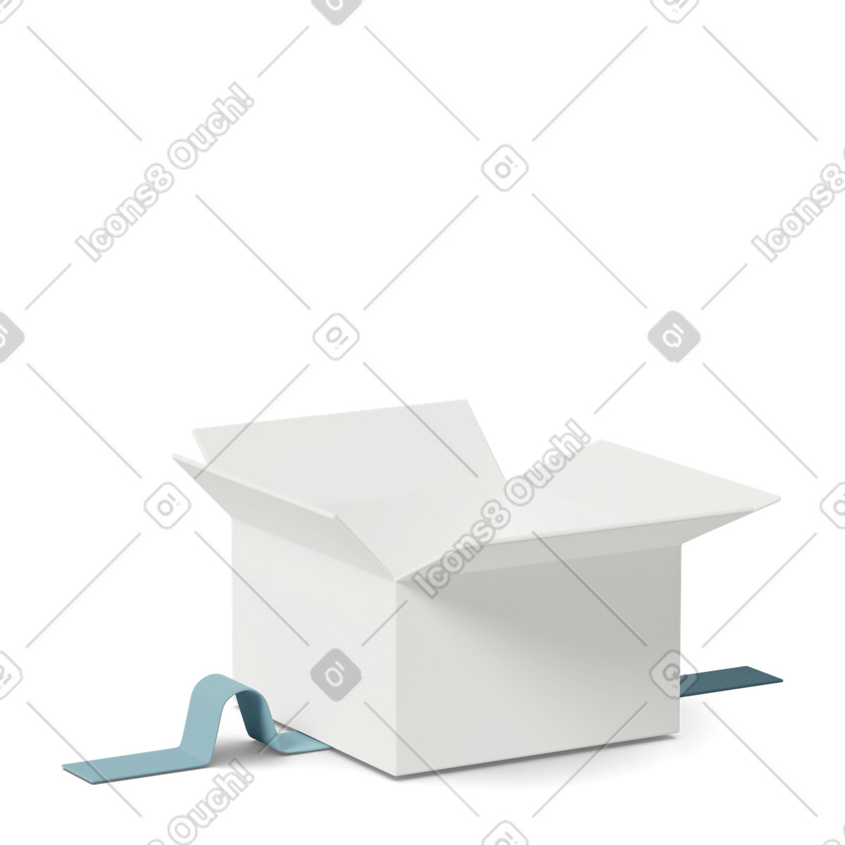 Ilustração de Open white cardboard box em no estilo 3D Casual life para baixar em PNG, SVG