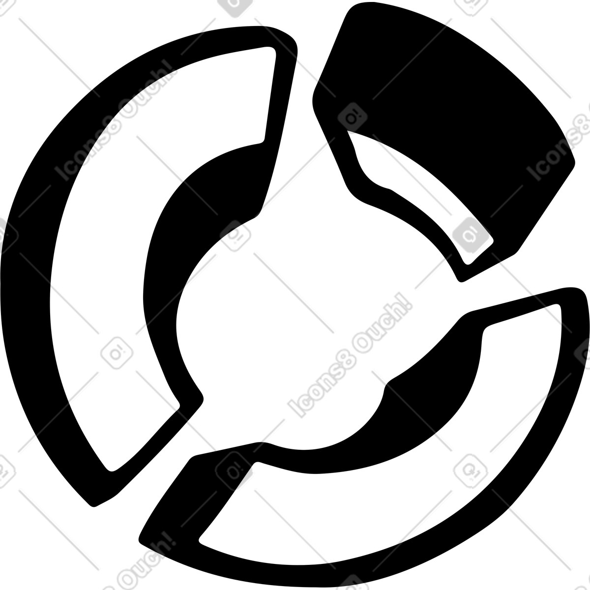 Circular pie chart illustration in Line style download in PNG, SVG