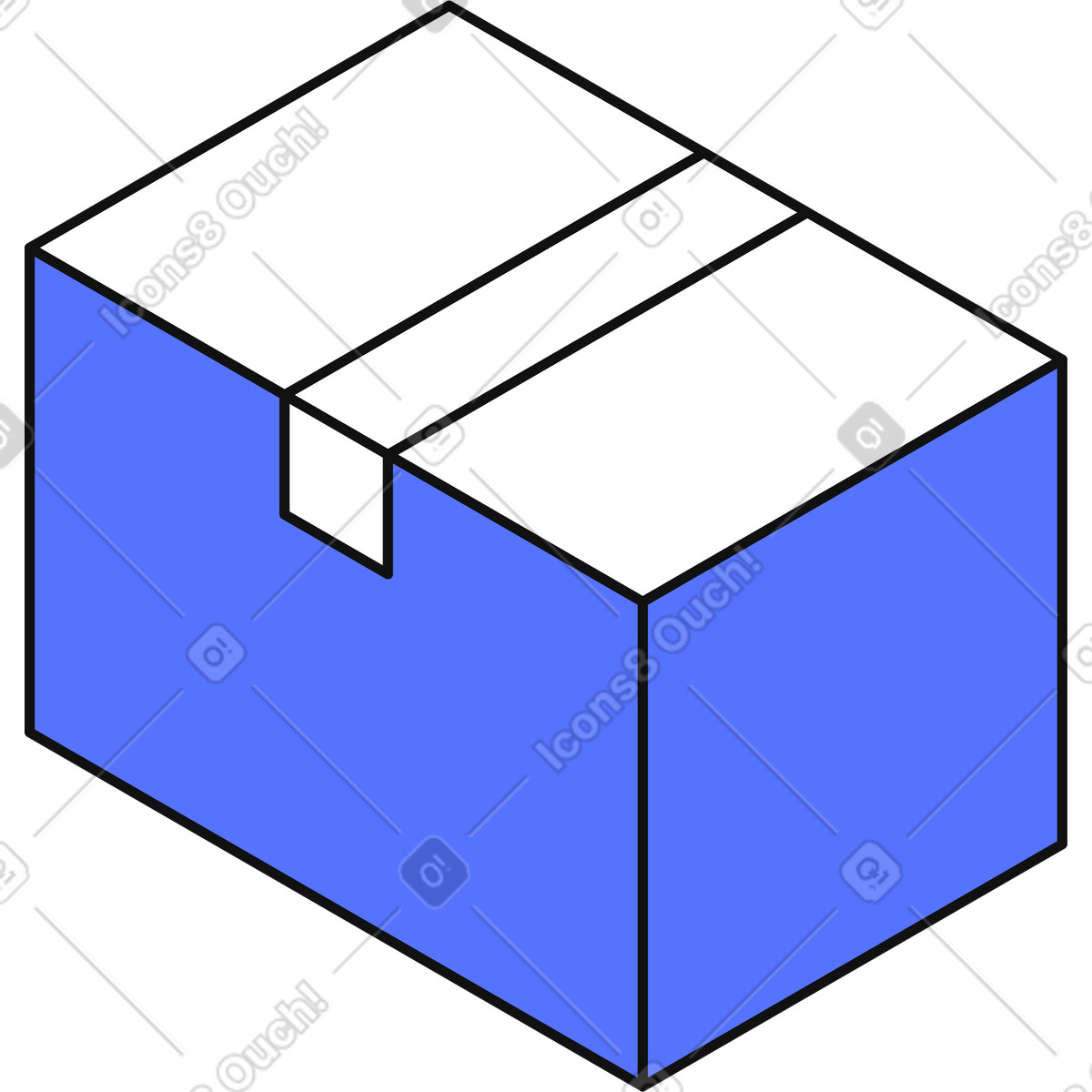 Main 스타일의 Blue shipping box for delivery service and logistics 일러스트레이션 PNG, SVG 다운로드