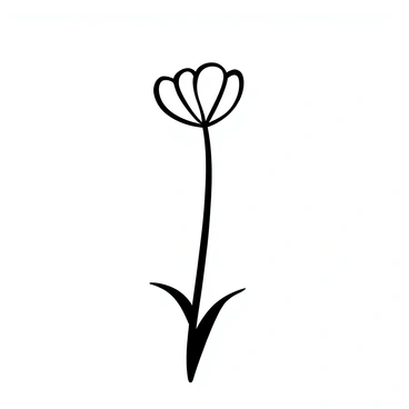 A single "poppy flower" with delicate petals depicted against a "blank canvas" background. The flower stands tall, showcasing its slender stem. The design is simple, capturing the essence of the flower without any intricate details or excessive embellishments. The overall composition emphasizes the beauty of the "poppy flower" in a clean and straightforward manner.