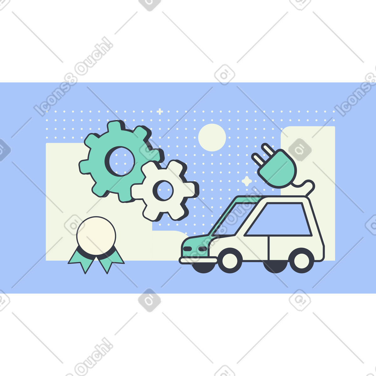 Abstract スタイルの 電気自動車サービス のイラストをPNG、SVG形式でダウンロード