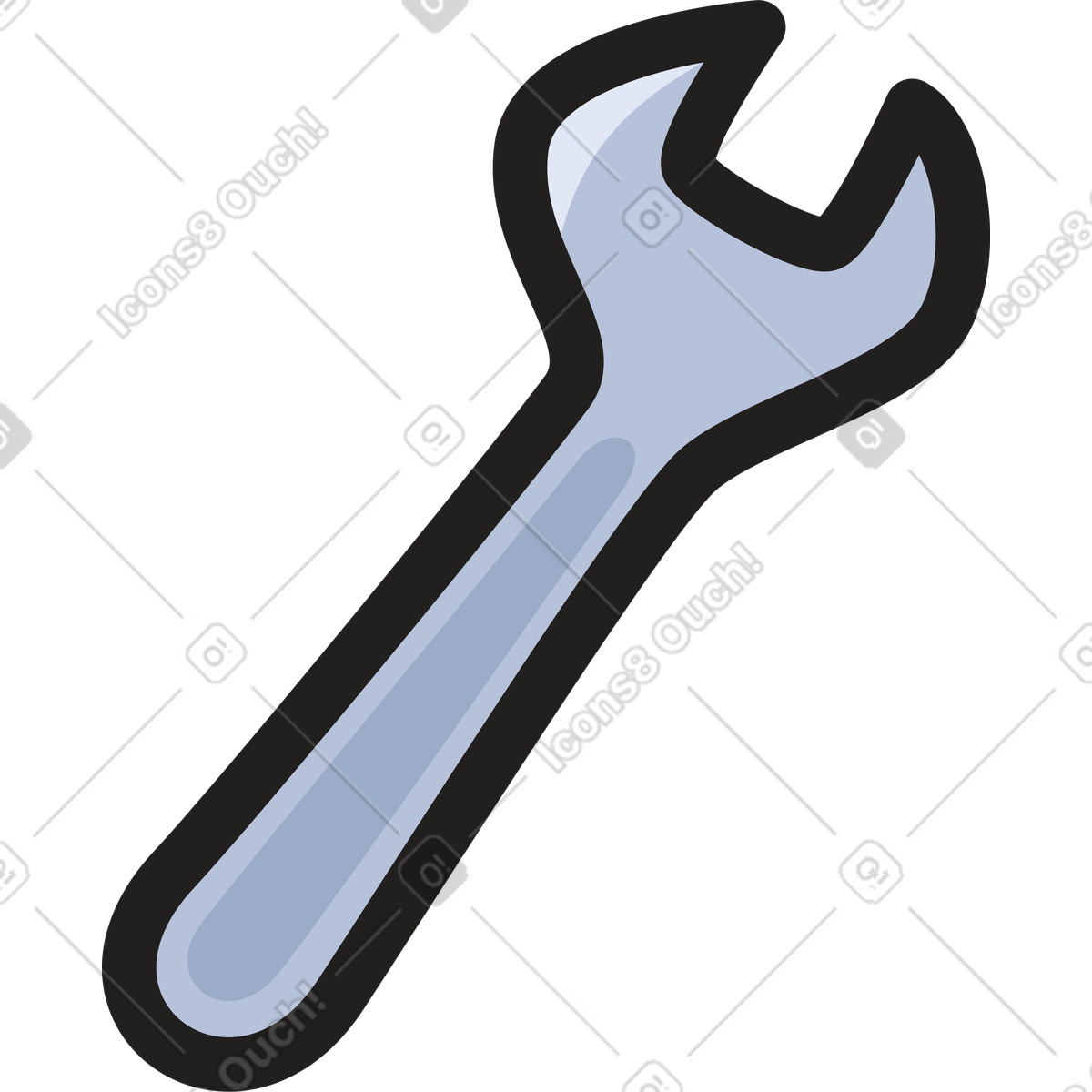 Clipart スタイルの レンチ のイラストをPNG、SVG形式でダウンロード