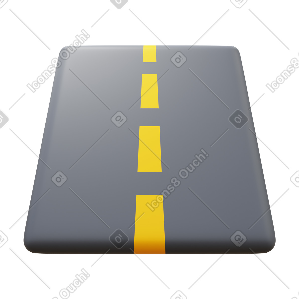 Road illustration in 3D Fluency style download in PNG, SVG