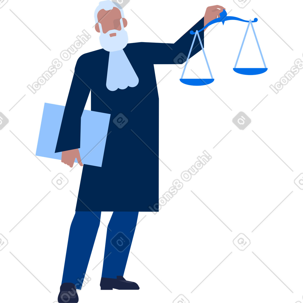 Representative of justice with scales illustration in Urban style download in PNG, SVG