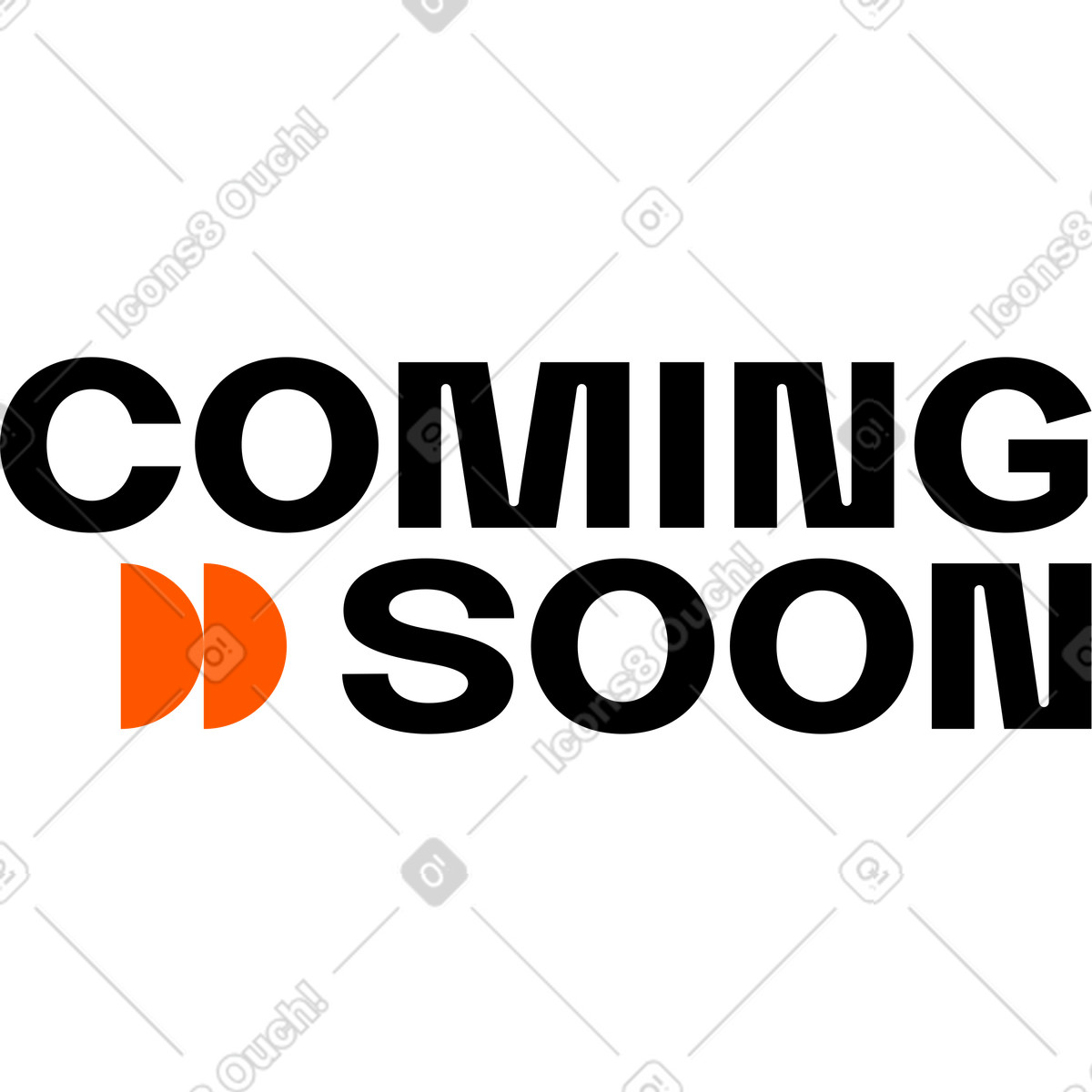 Text coming soon animated illustration in Framework style download in GIF, Lottie (JSON), AE