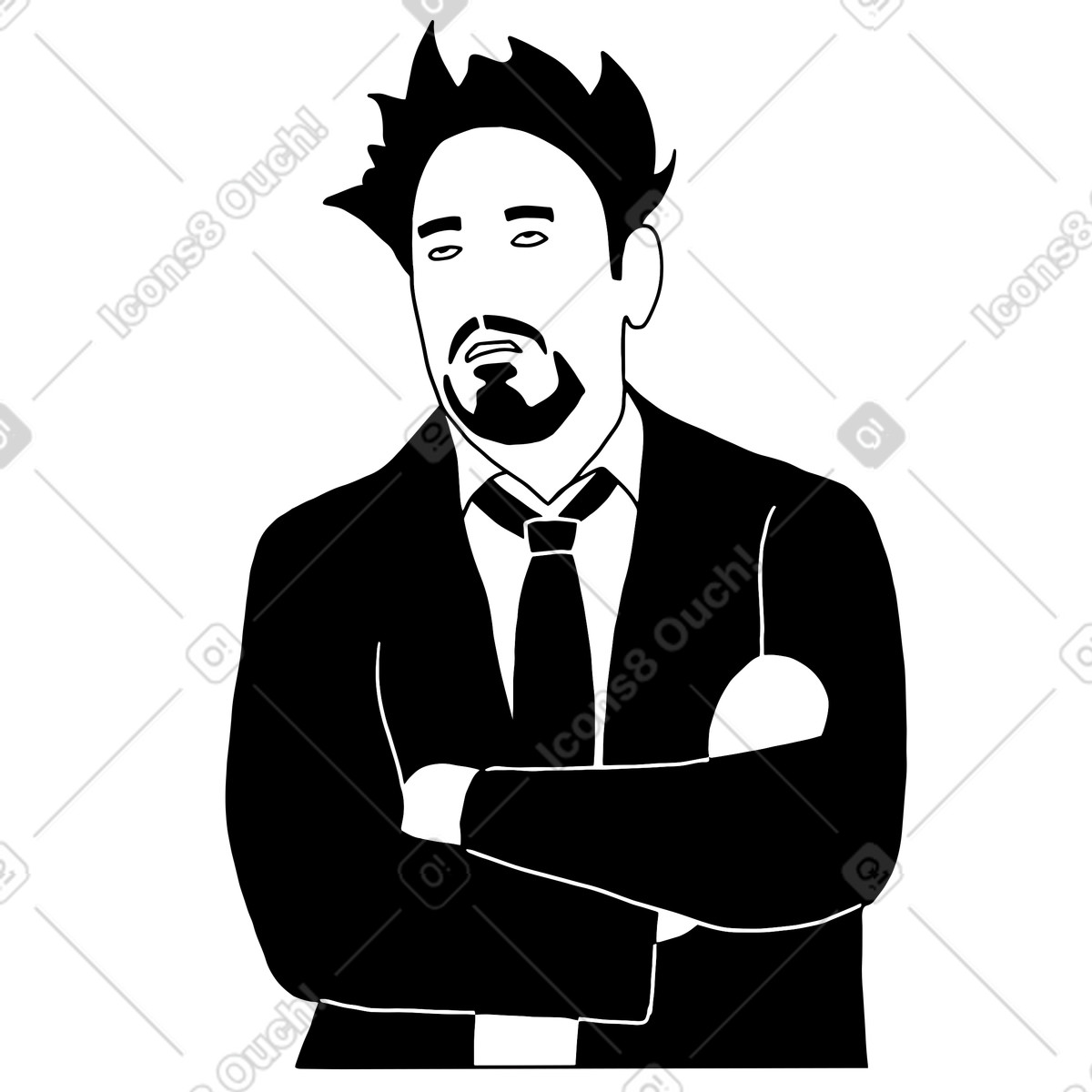 Ilustração de Homem revirando os olhos irritado com alguma coisa em no estilo Dudes para baixar em PNG, SVG