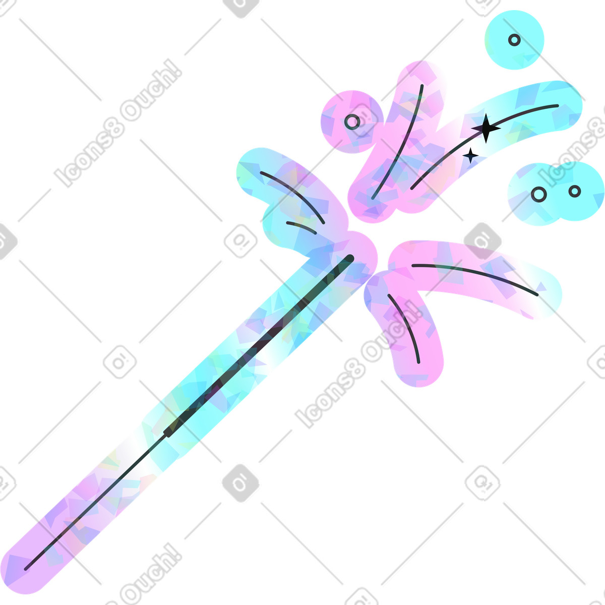 Bengala illustrazione in stile Holostickers scarica in PNG, SVG