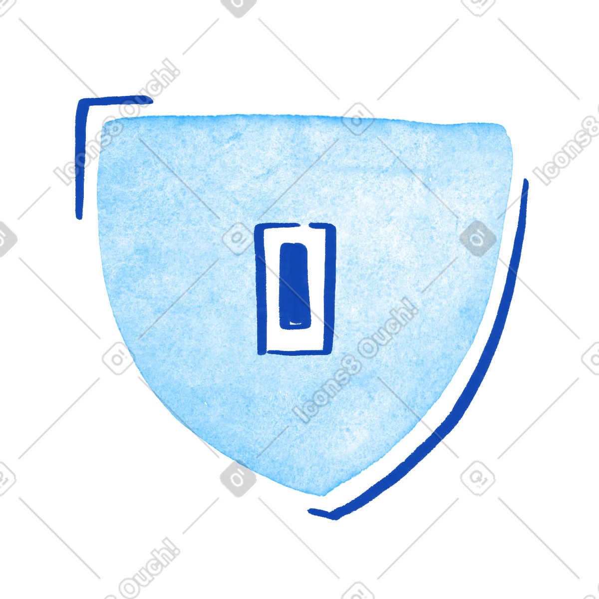 Ilustração de Shield security emblem with central lock symbol for data protection em no estilo Tint para baixar em PNG, SVG