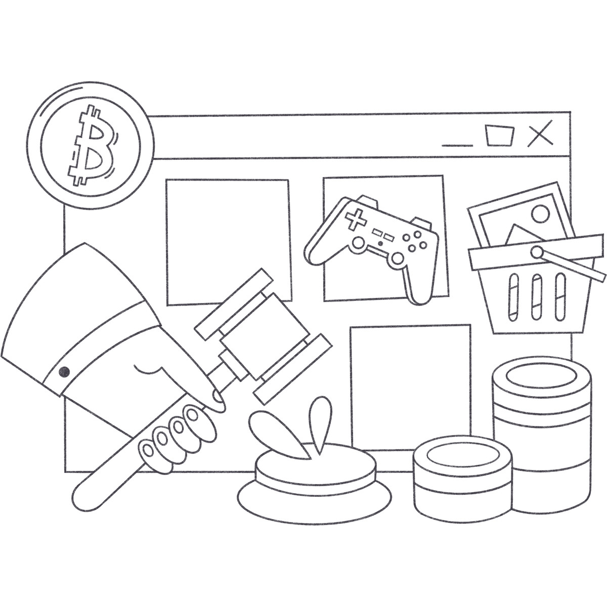 Иллюстрация Аукционные площадки nft в PNG и SVG