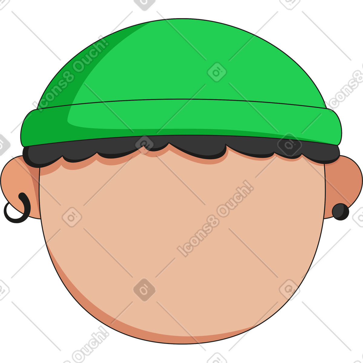 Illustration Visage dans un chapeau le style Moji à télécharger aux formats PNG, SVG