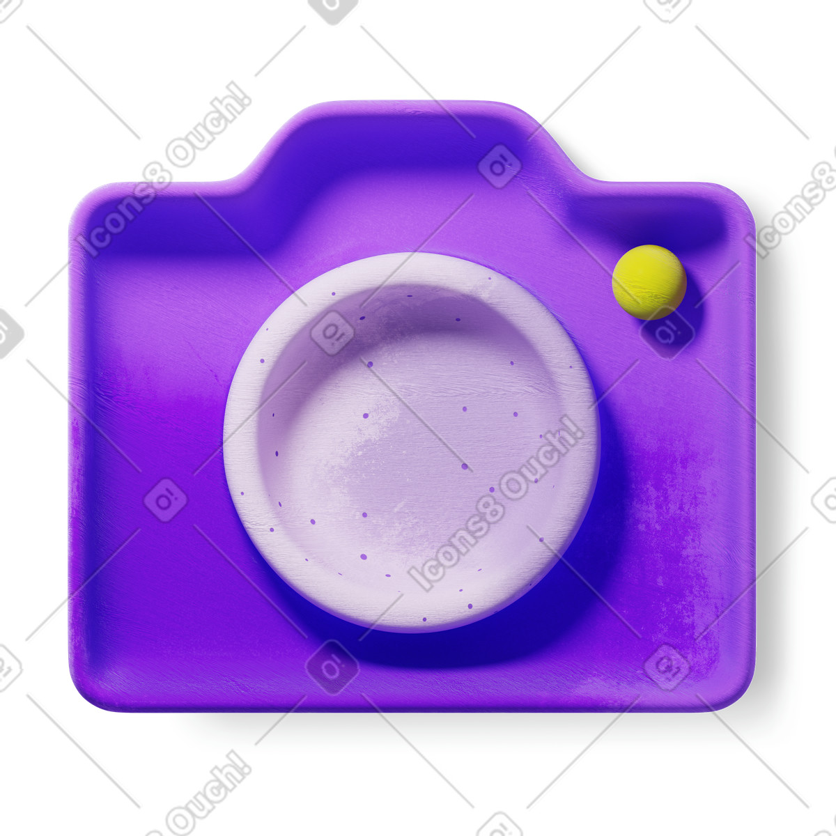 Macchina fotografica viola illustrazione in stile 3D Microsoft Fluent illustration scarica in PNG, SVG