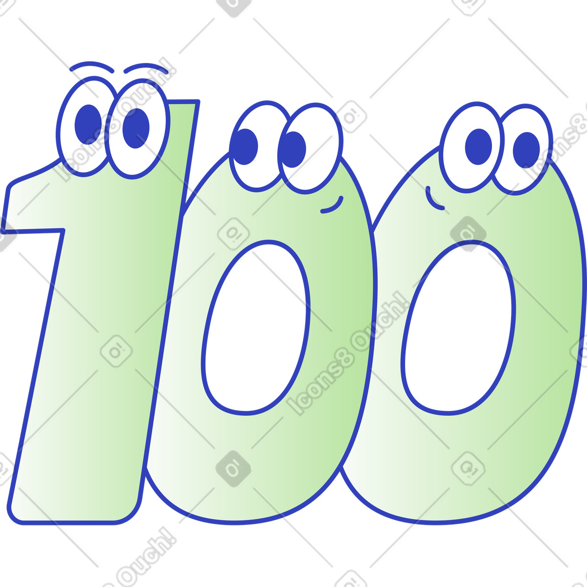 Hundred illustration in Eyeful style download in PNG, SVG