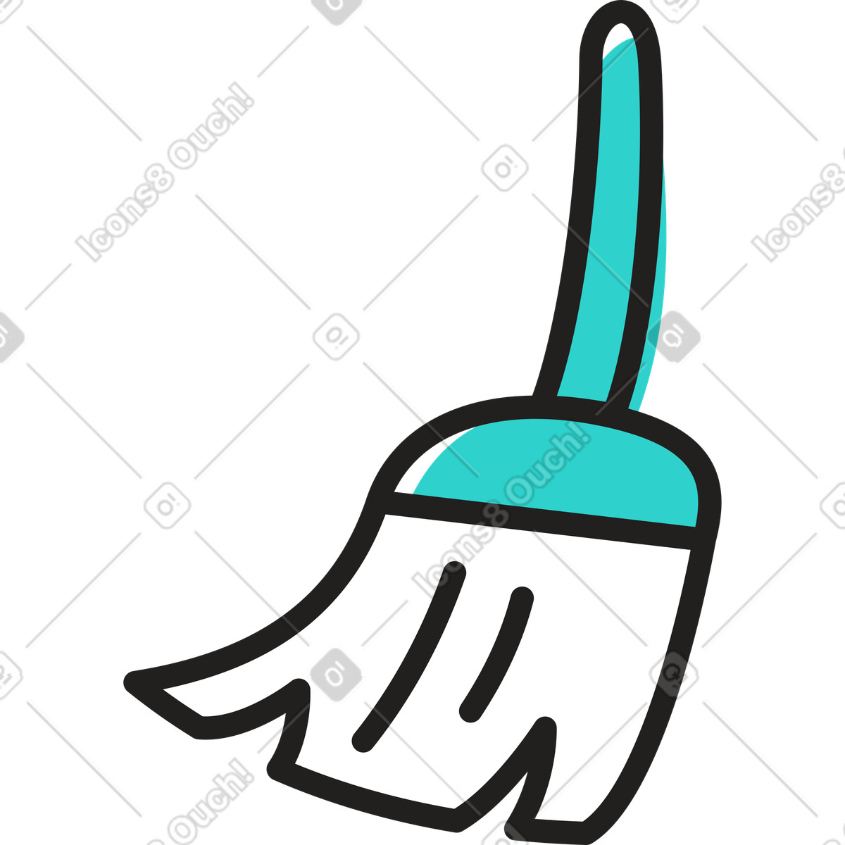 Besen-Illustration im Little-Stil als Download in PNG, SVG