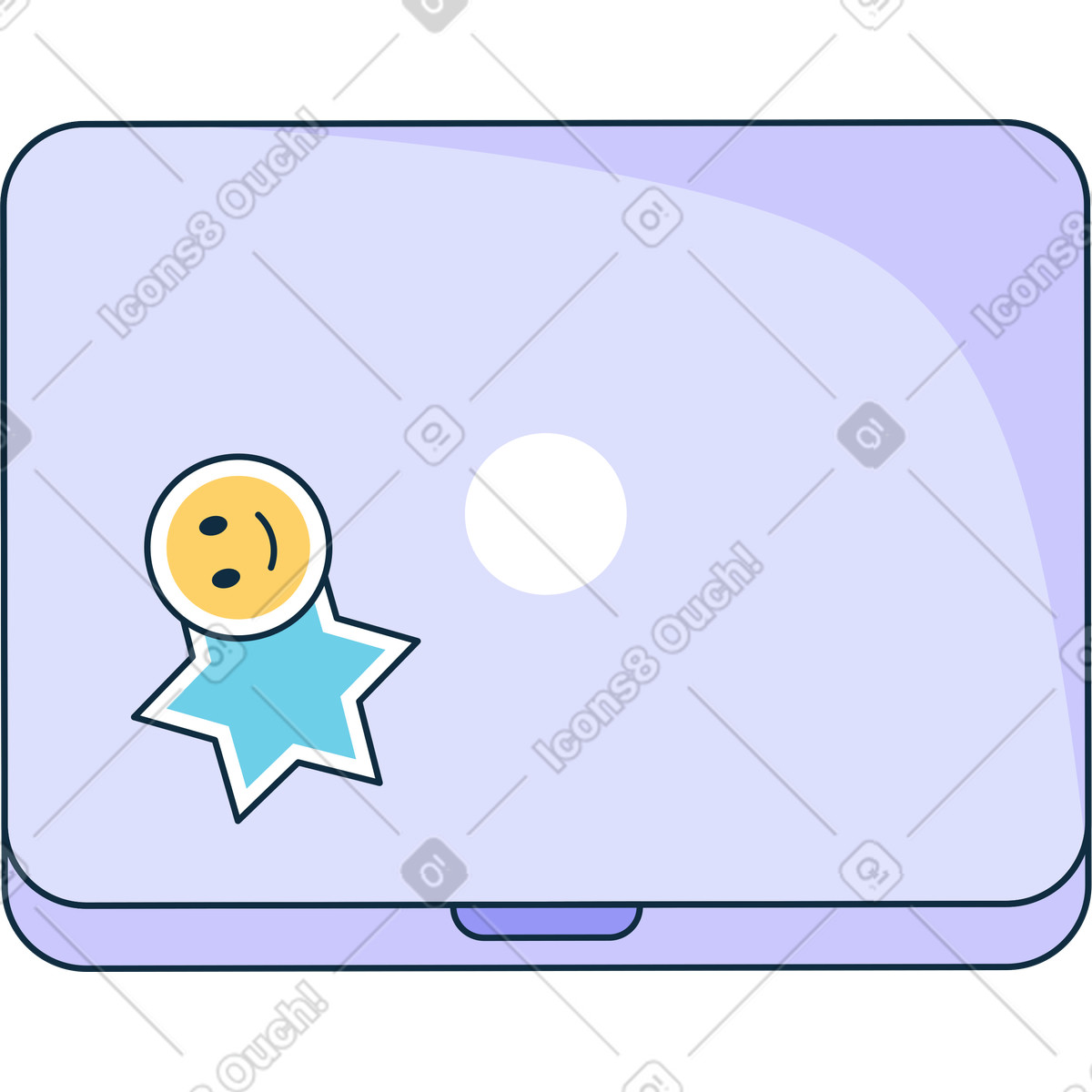 Ilustración Tableta con pegatinas en estilo Bubble gum a descargar en PNG y SVG