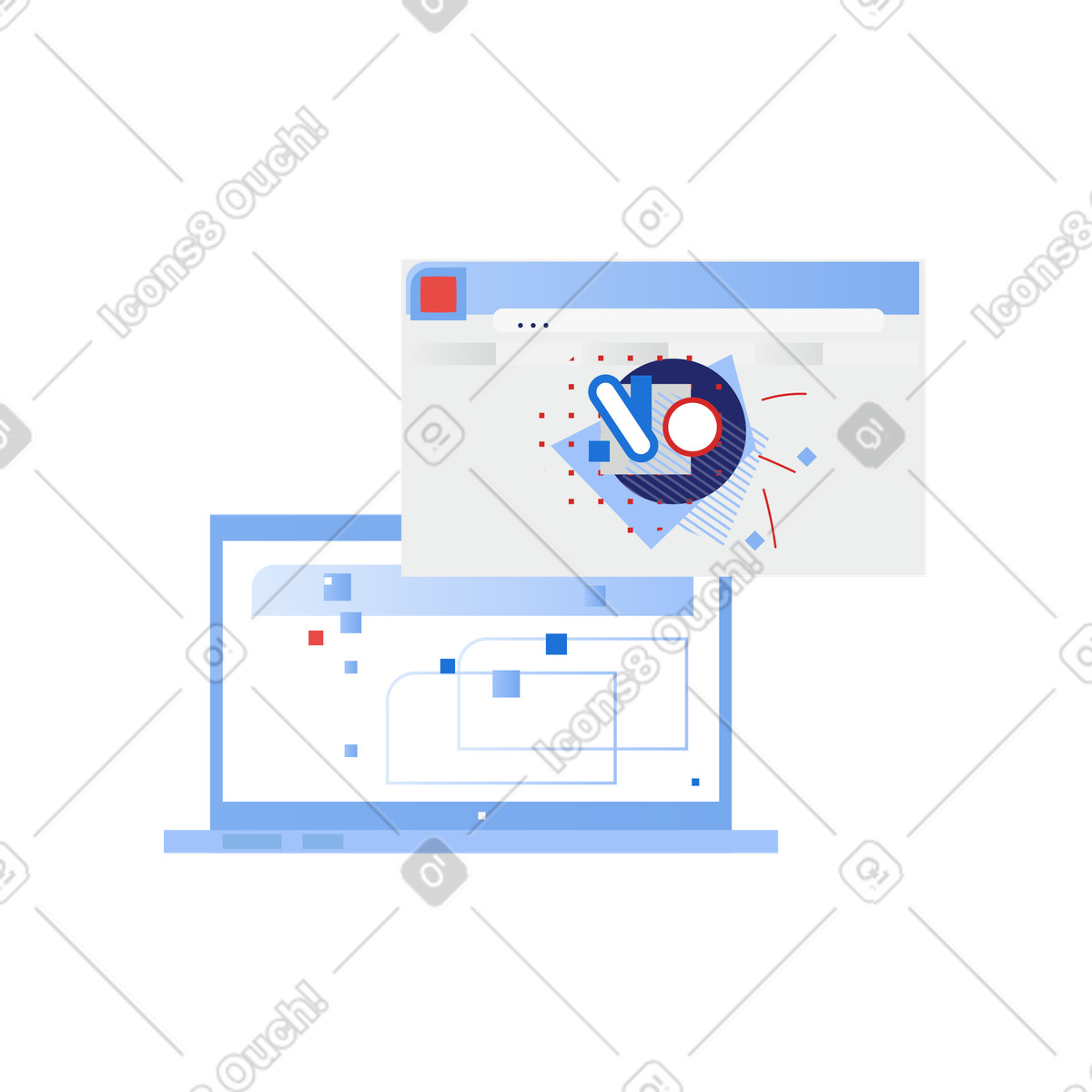 Web-design-Illustration im Clip-Stil als Download in PNG, SVG