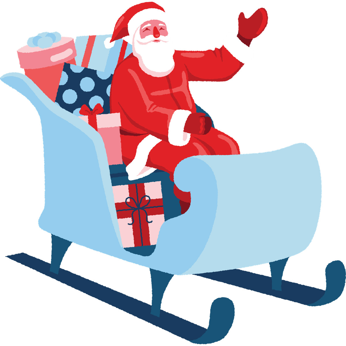 Santa in slitta illustrazione stile Cherry scarica PNG, SVG