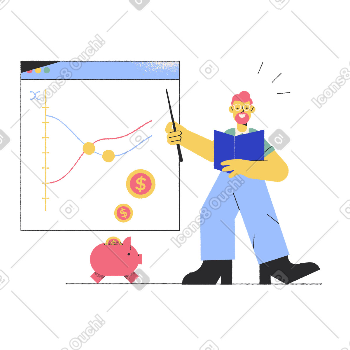 Concetto di business plan illustrazione in stile Pablo scarica in PNG, SVG