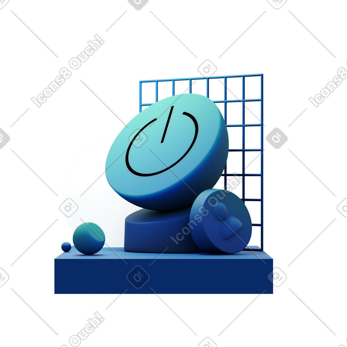 Illustration Power button dans le style Experimental à télécharger aux formats PNG, SVG