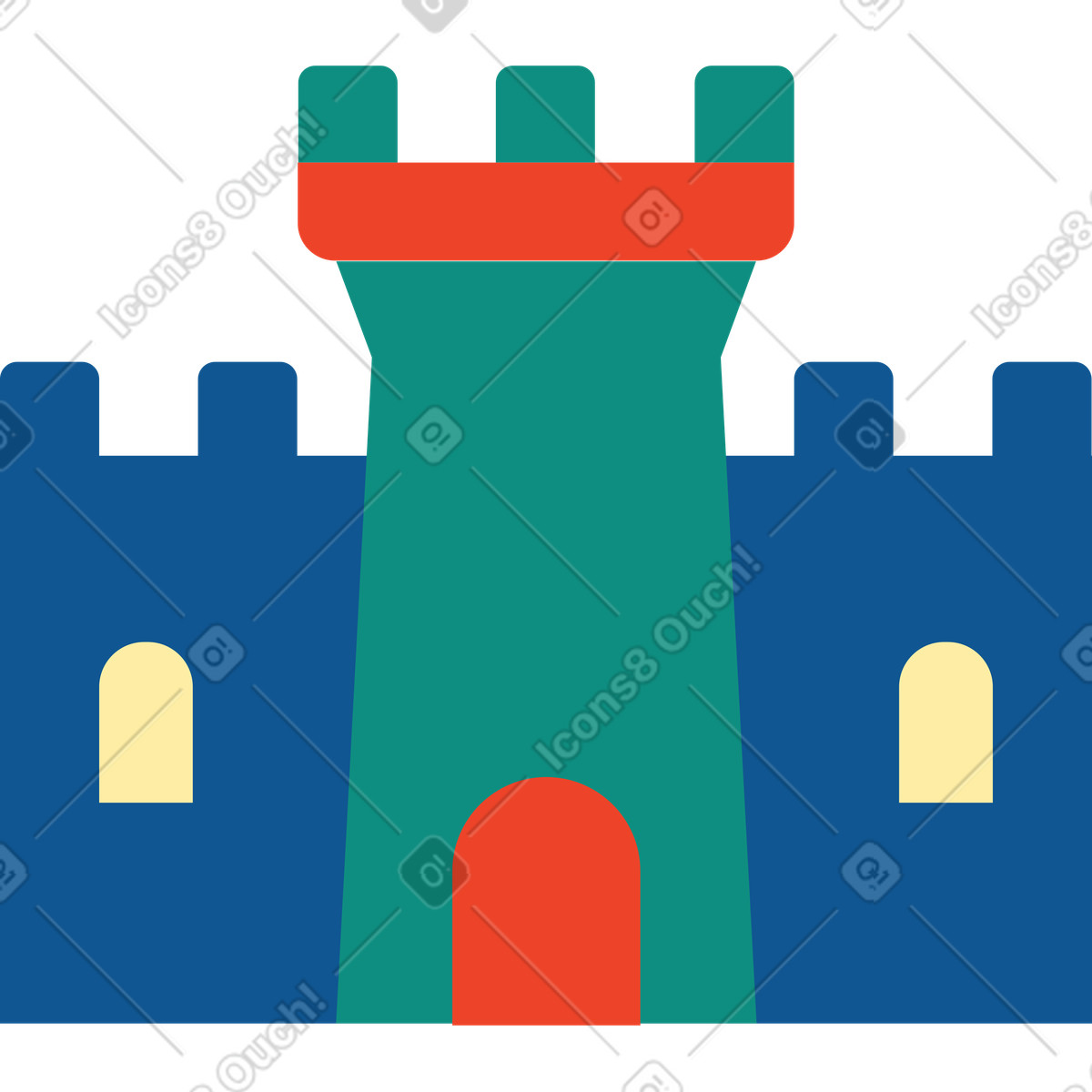 Castle illustration in Polar style download in PNG, SVG