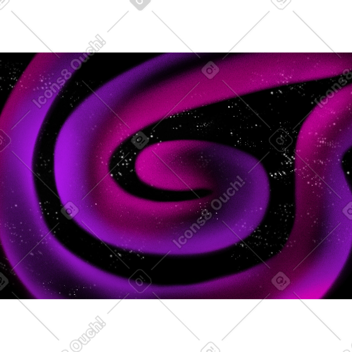 Starry sky background with pink and purple twirling shapes illustration in Doodle style download in PNG, SVG