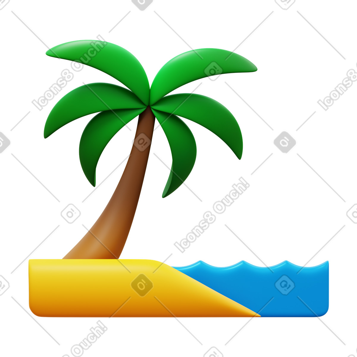 Beach illustrazione in stile 3D Fluency scarica in PNG, SVG