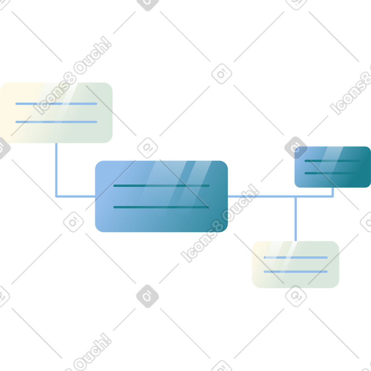 Connected data nodes illustration in PNG, SVG