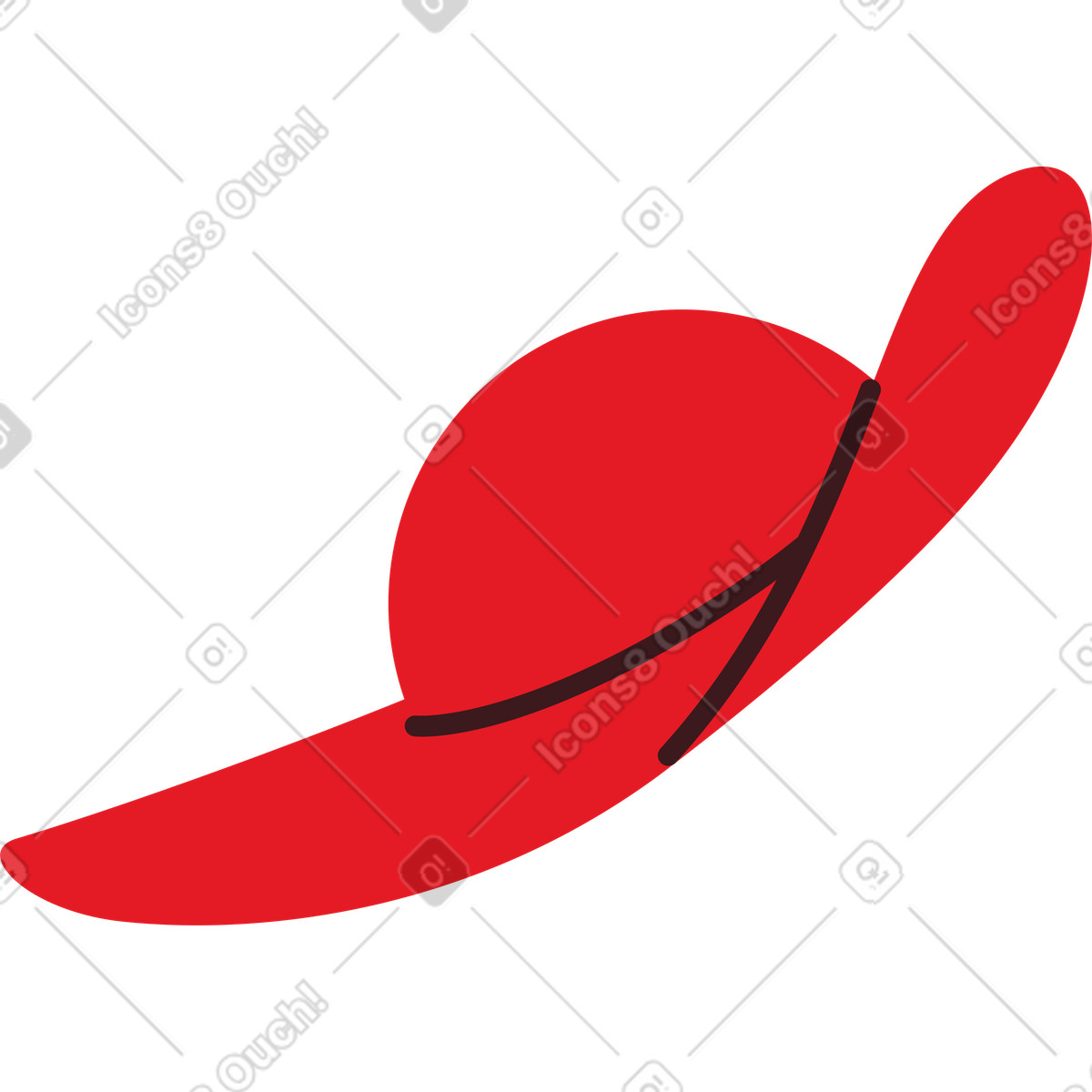 Cappello da signora illustrazione in stile Folks scarica in PNG, SVG