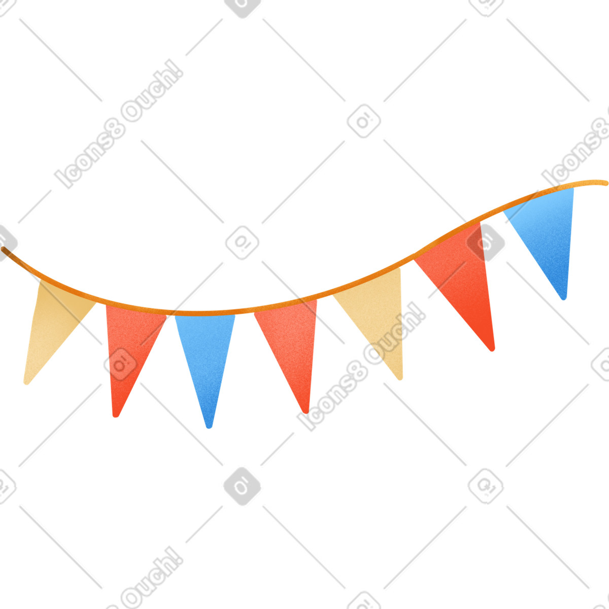 Colored triangular flags on a string illustration in Gleam style download in PNG, SVG