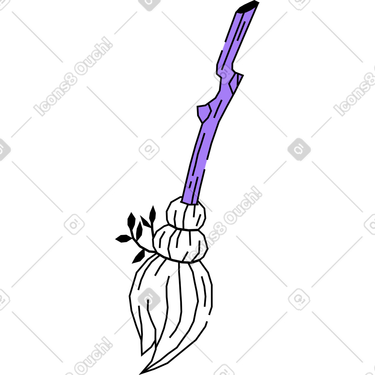 Scopa della strega illustrazione in stile Amethyst scarica in PNG, SVG