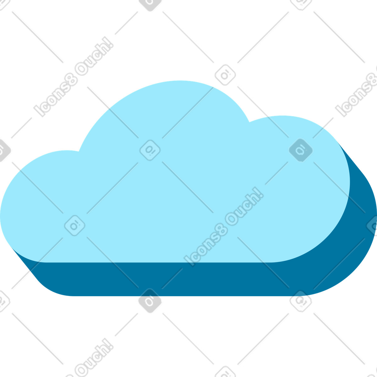 Cloud illustration in Indigo style download in PNG, SVG