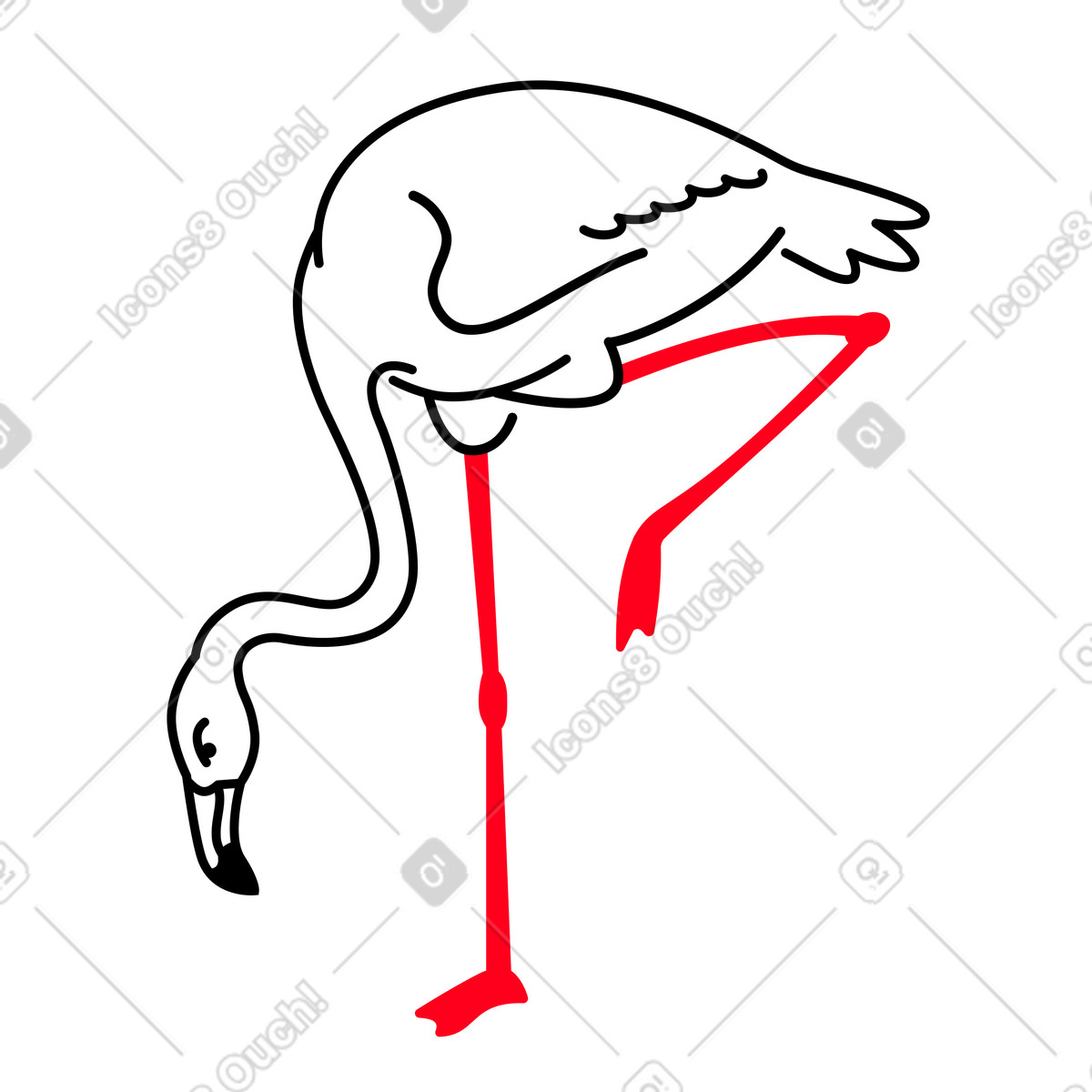 Ilustração de Flamingos em no estilo Transistor para baixar em PNG, SVG