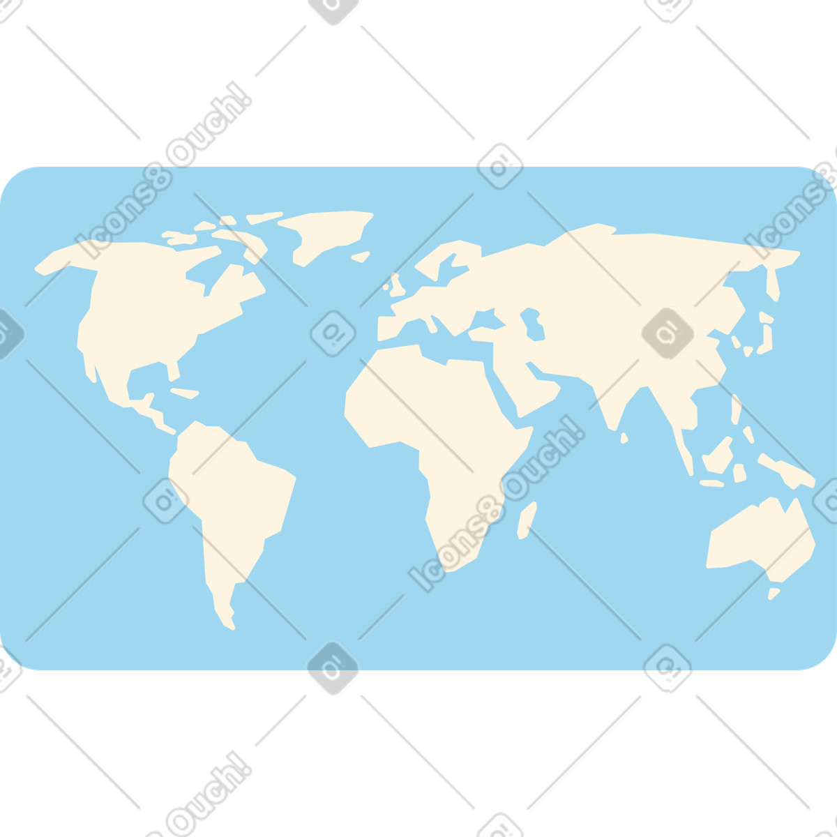 Illustration Carte du monde dans le style Simplistic à télécharger aux formats PNG, SVG