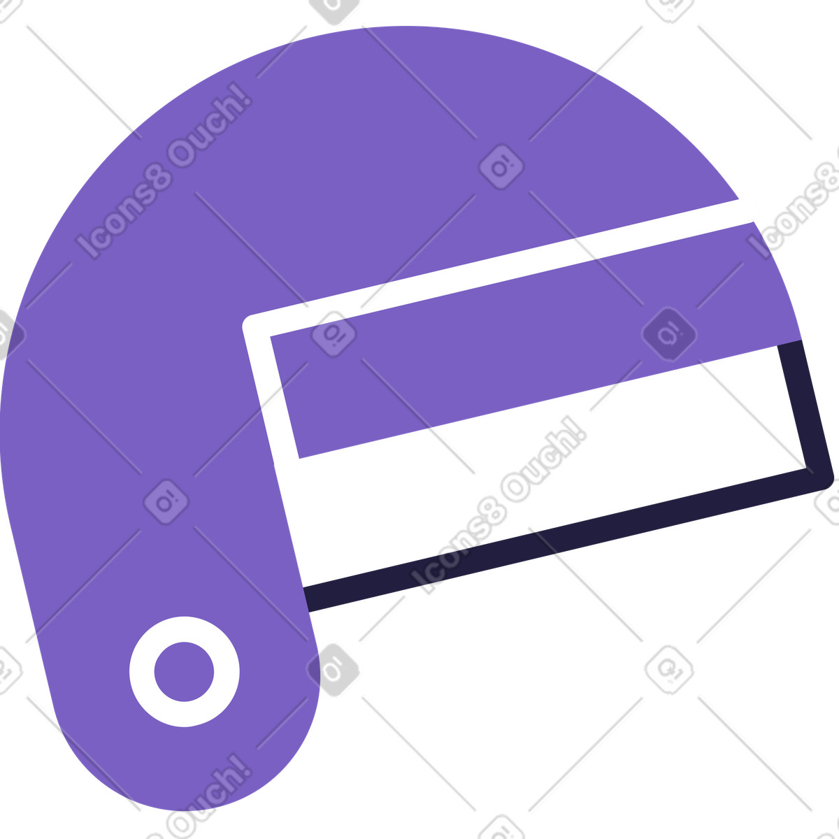 Casco da hockey illustrazione in stile Mellow scarica in PNG, SVG