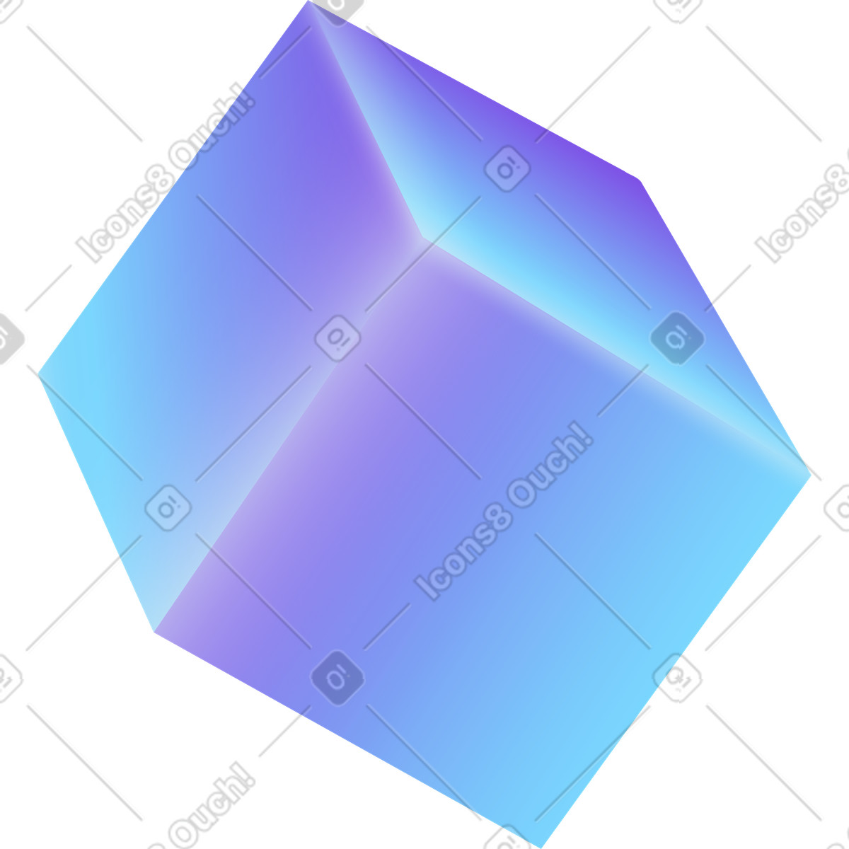 Illustration Cube dans le style Hi-tech à télécharger aux formats PNG, SVG