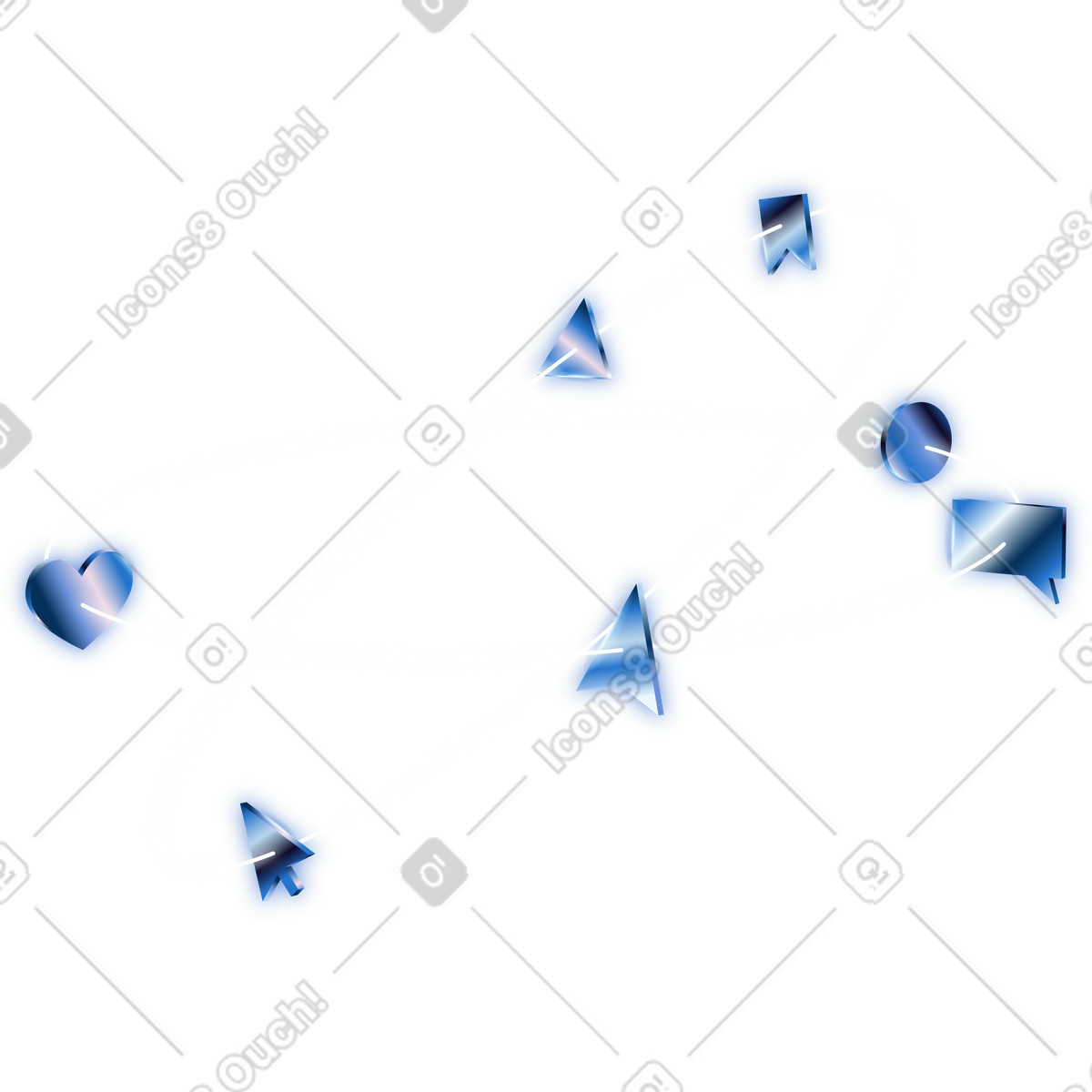 Illustration Icônes en orbite dans le style Dimension à télécharger aux formats PNG, SVG