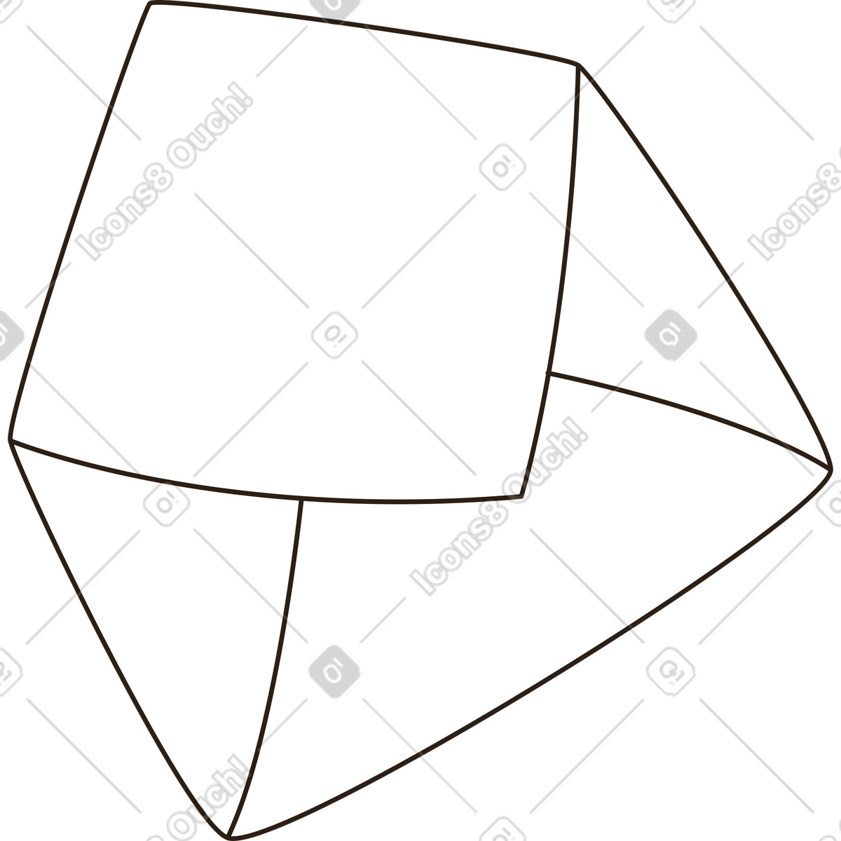 Ilustração de Envelope aberto em no estilo Plain para baixar em PNG, SVG