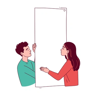 A thin white paper wall stands vertically between two individuals. On one side, a person with short hair wearing a teal shirt gently places their hand against the wall. On the opposite side, another individual with long hair dressed in a red sweater also softly touches the paper. The expressions on their faces convey a sense of connection and curiosity. The light filters softly through the paper, creating a delicate ambiance around them.