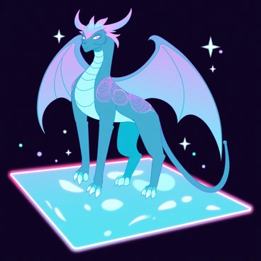 A mystical creature emerging from a glowing card, ready to protect