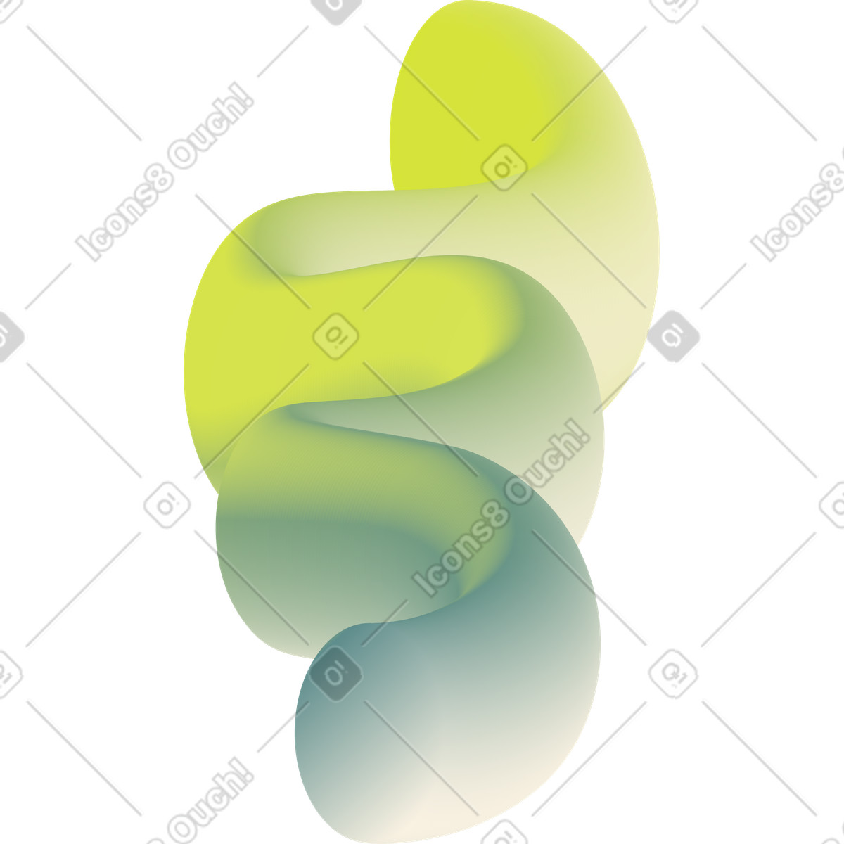 Forms 스타일의 Green curved shape 일러스트레이션 PNG, SVG 다운로드