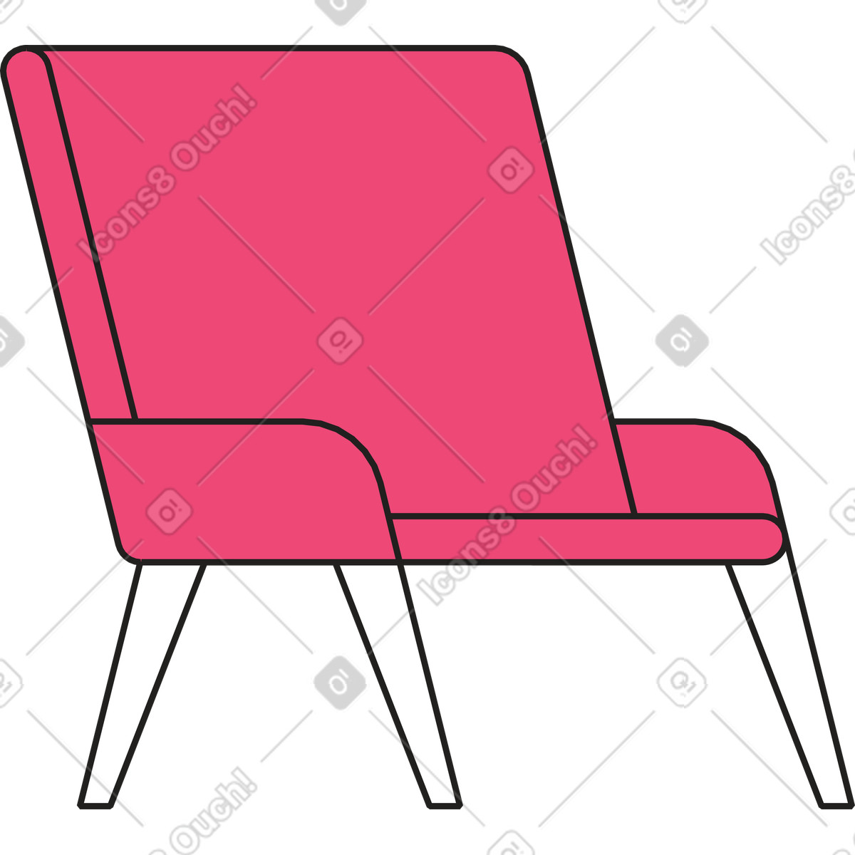 Armchair illustration in Dazzle Line style download in PNG, SVG