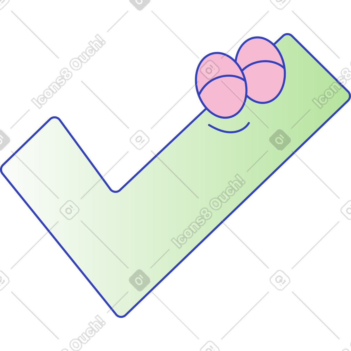 Check mark illustration in Eyeful style download in PNG, SVG