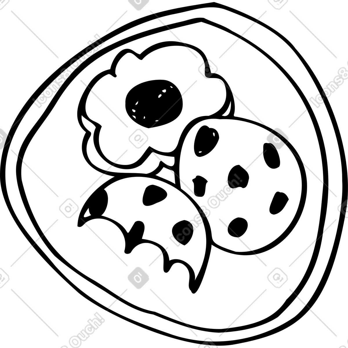 Plate with cookies illustration in Marks style download in PNG, SVG