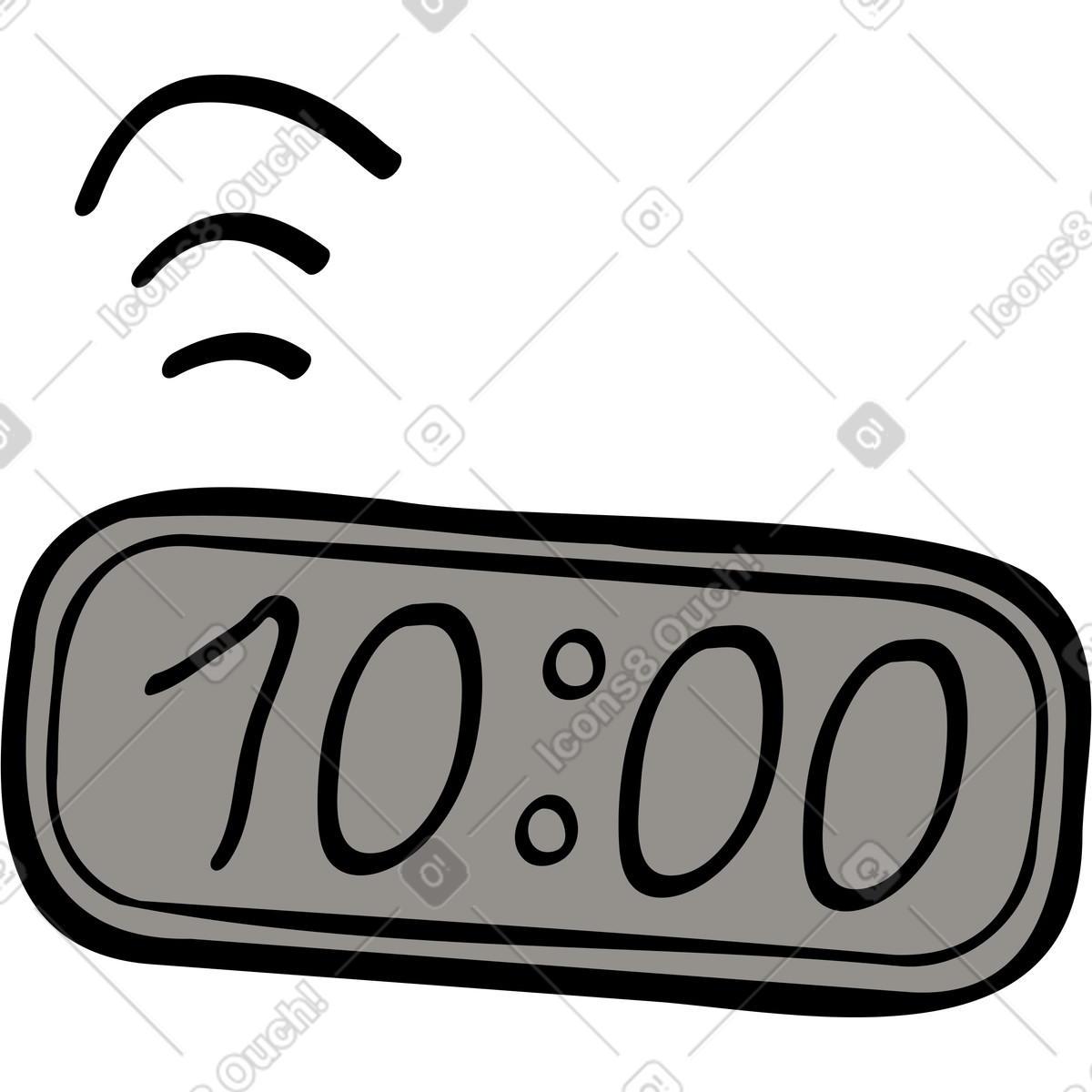 Electronic clock illustration in PNG, SVG