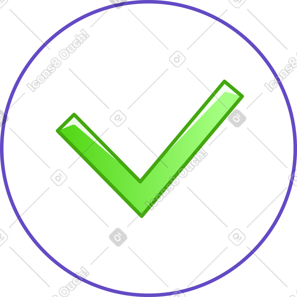 Segno di spunta illustrazione in stile Rainbow scarica in PNG, SVG