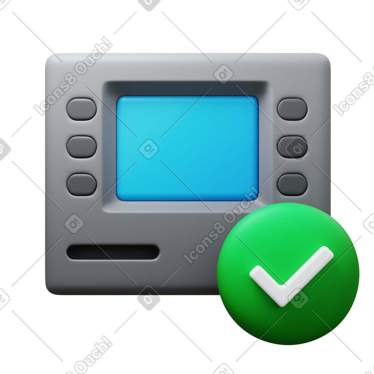 3D Fluency スタイルの Atm approve のイラストをPNG、SVG形式でダウンロード