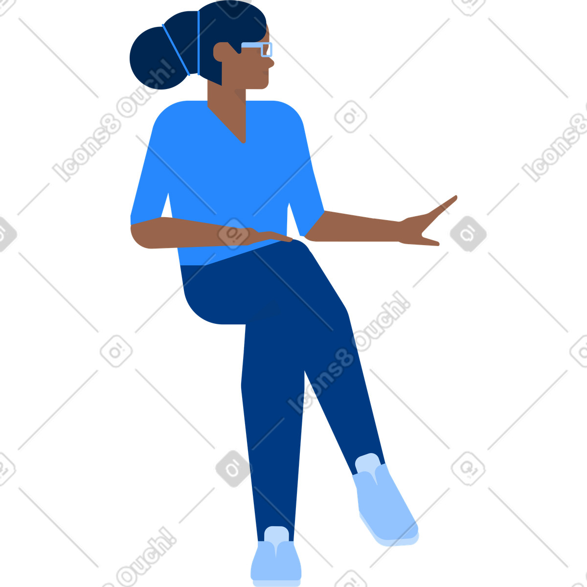 Ilustração de Mulher sentada à mesa em no estilo Urban para baixar em PNG, SVG
