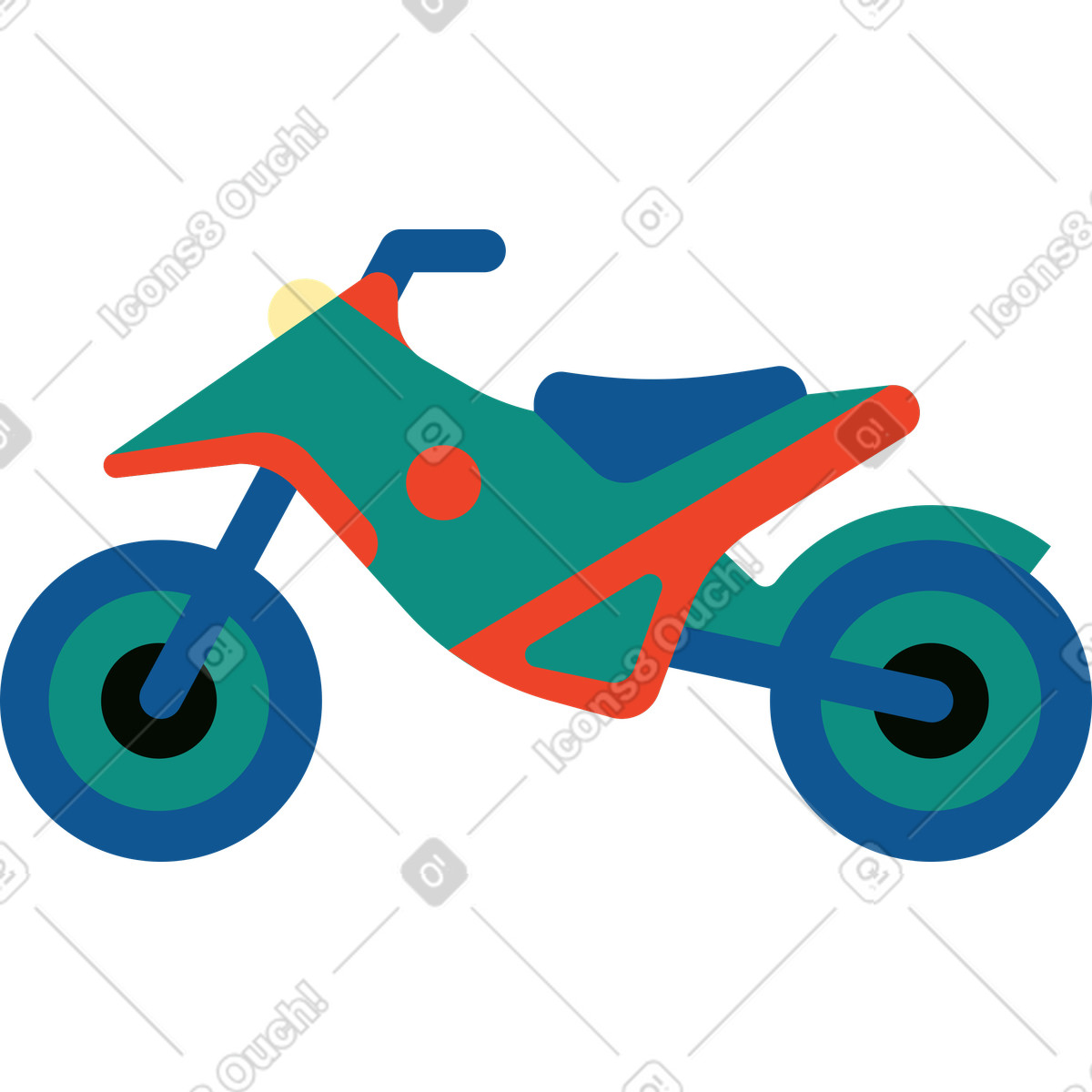 Ilustração animada de Ciclomotor em no estilo Polar para baixar em GIF, Lottie (JSON), AE